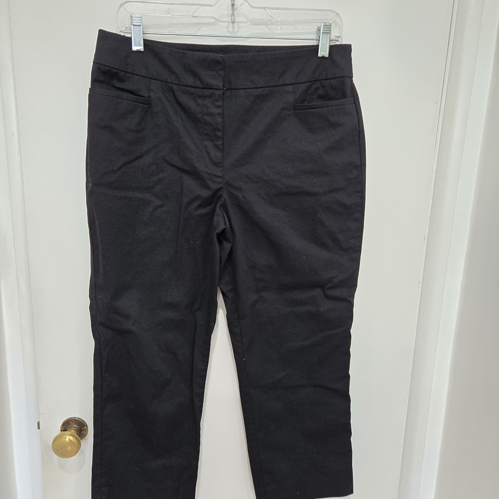 Ann Taylor Factory Black Stretch Business Casual Capri Pants Size 10P - Picture 2 of 7
